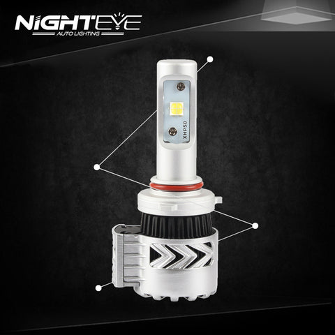 Woschmann NIGHTEYE LED Headlight H4 BridgeLux COB 72W (36W x 2) 9000lm  (4500lm per Bulb) 6500K (H4)